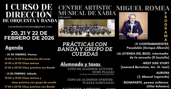 I Curso de Dirección de Orquesta y Banda del Centre Artístic Musical de Xàbia.